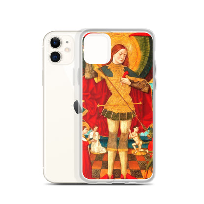 Saint Michael Weighing Souls by Juan de la Abadía [Clear Case for iPhone]