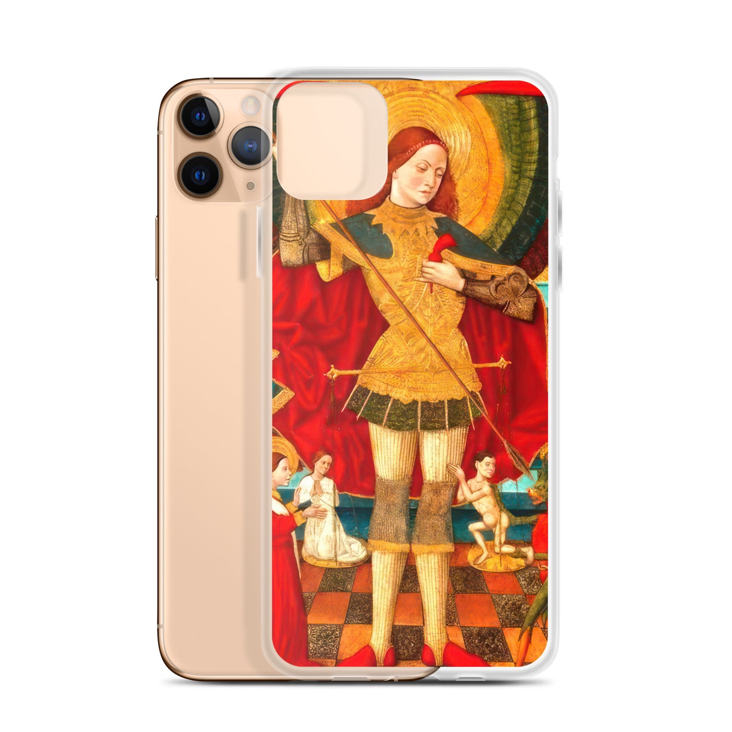 Saint Michael Weighing Souls by Juan de la Abadía [Clear Case for iPhone]