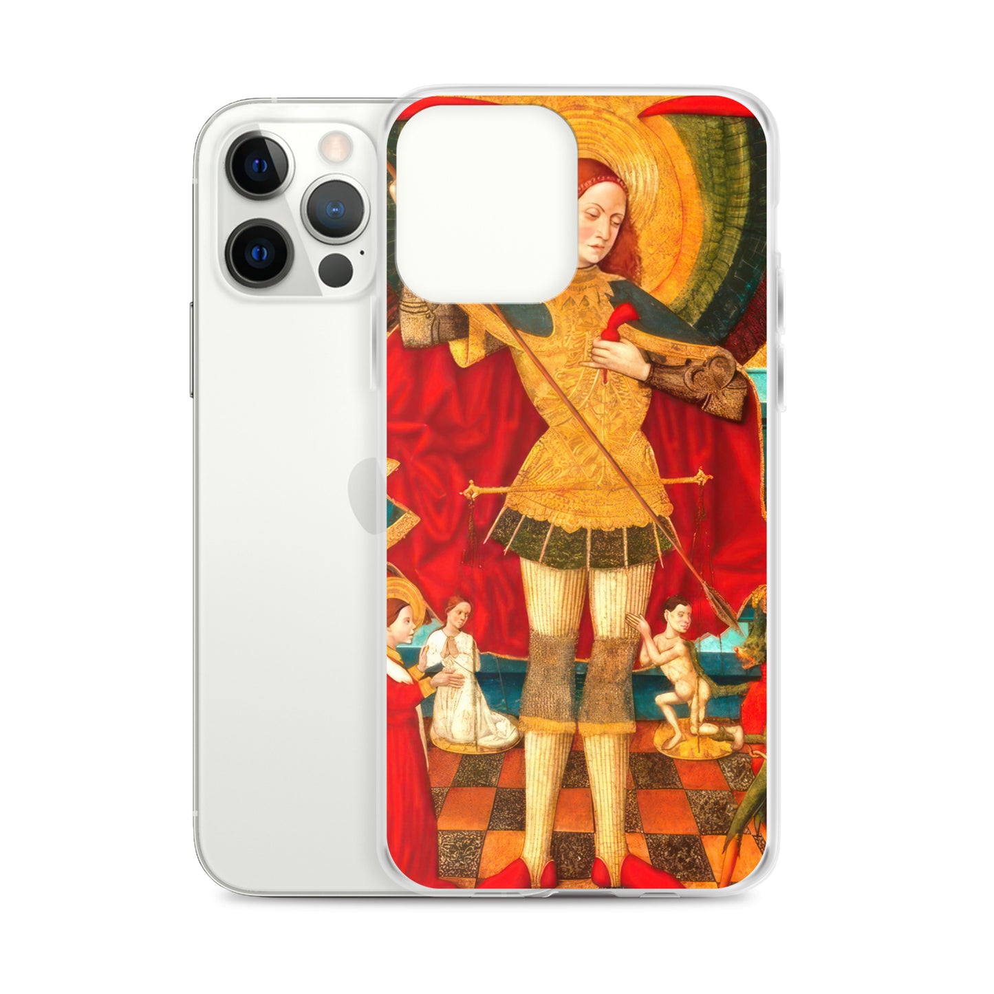 Saint Michael Weighing Souls by Juan de la Abadía [Clear Case for iPhone]