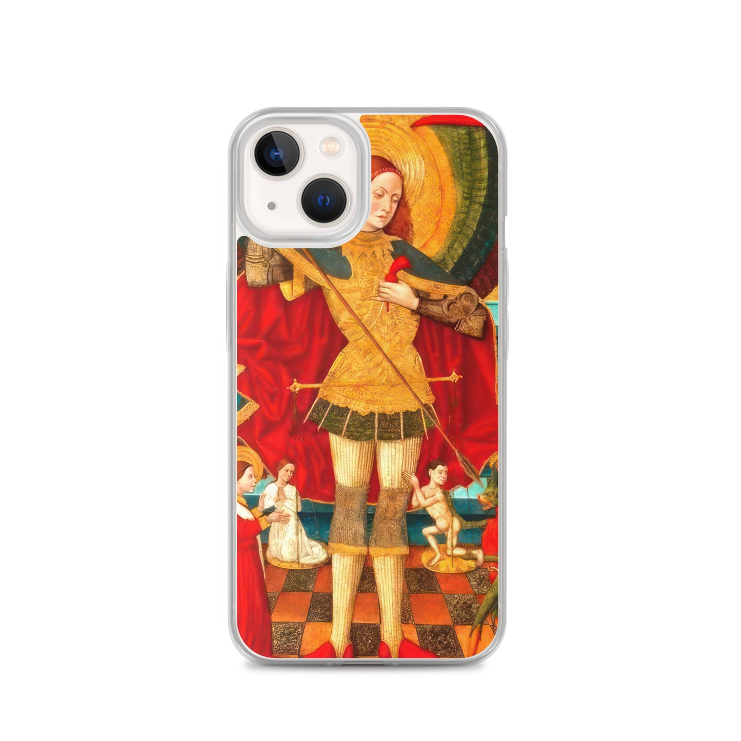 Saint Michael Weighing Souls by Juan de la Abadía [Clear Case for iPhone]