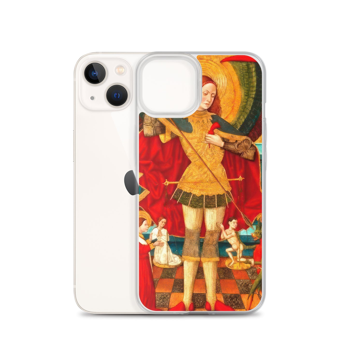 Saint Michael Weighing Souls by Juan de la Abadía [Clear Case for iPhone]