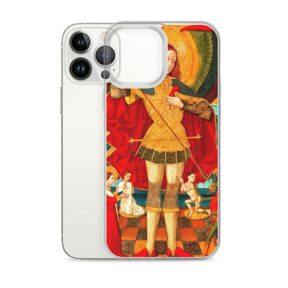 Saint Michael Weighing Souls by Juan de la Abadía [Clear Case for iPhone]