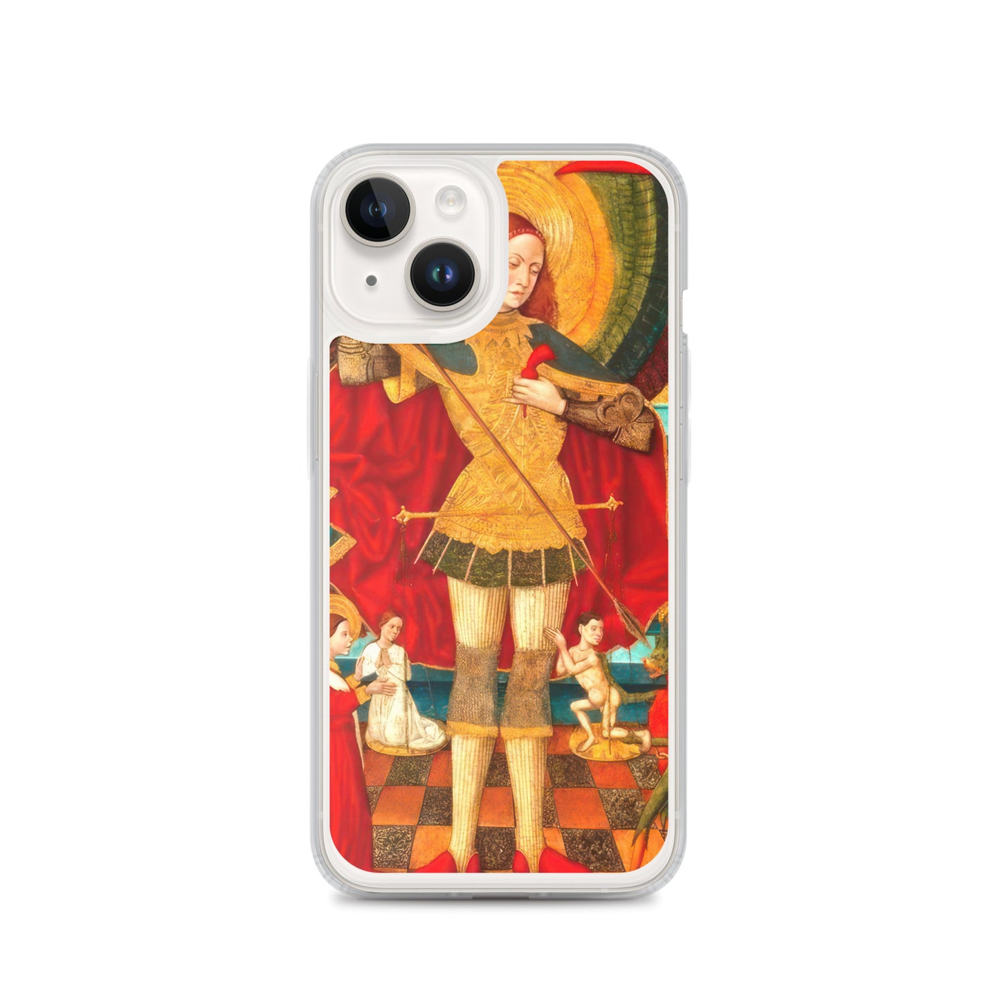 Saint Michael Weighing Souls by Juan de la Abadía [Clear Case for iPhone]