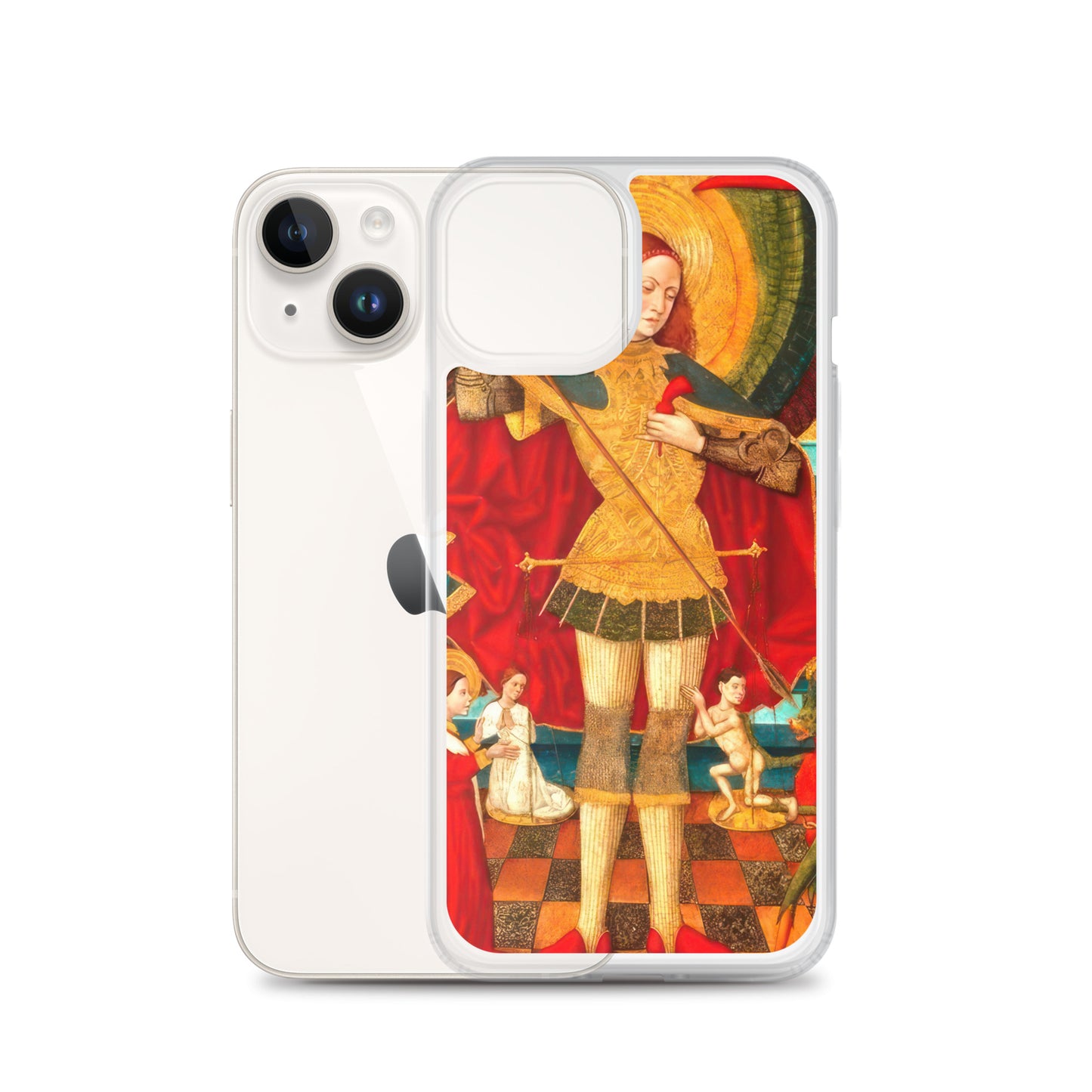 Saint Michael Weighing Souls by Juan de la Abadía [Clear Case for iPhone]