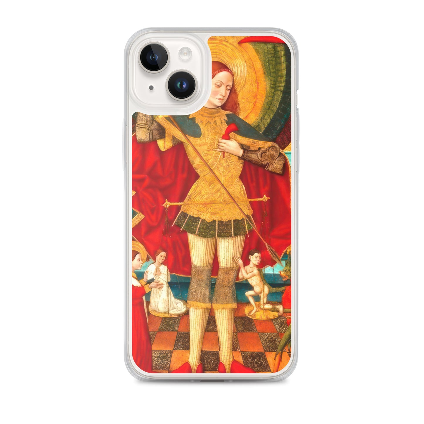 Saint Michael Weighing Souls by Juan de la Abadía [Clear Case for iPhone]