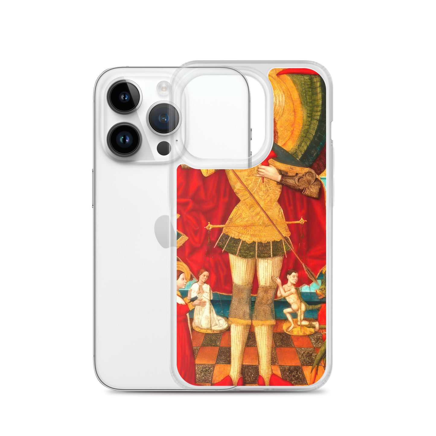 Saint Michael Weighing Souls by Juan de la Abadía [Clear Case for iPhone]