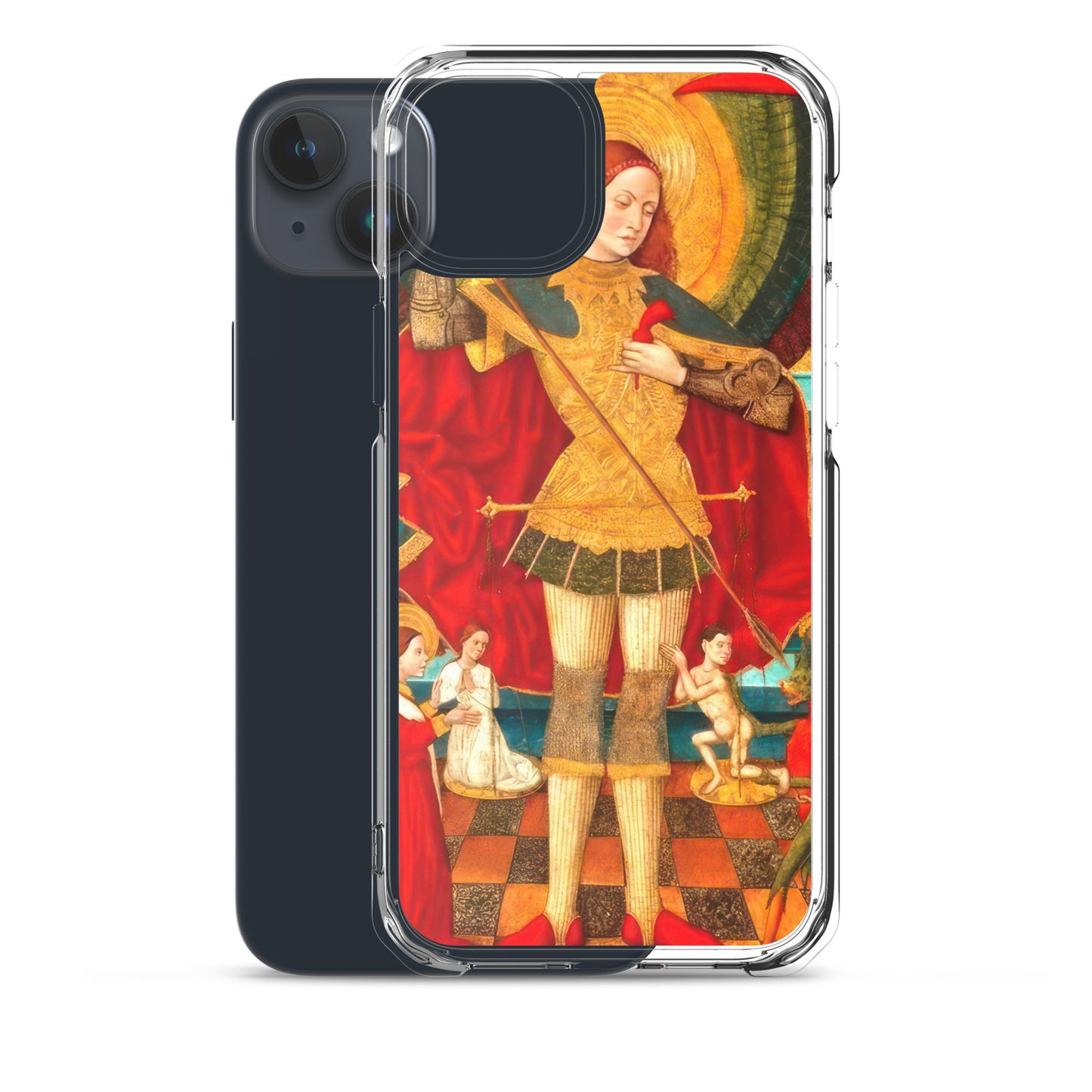 Saint Michael Weighing Souls by Juan de la Abadía [Clear Case for iPhone]