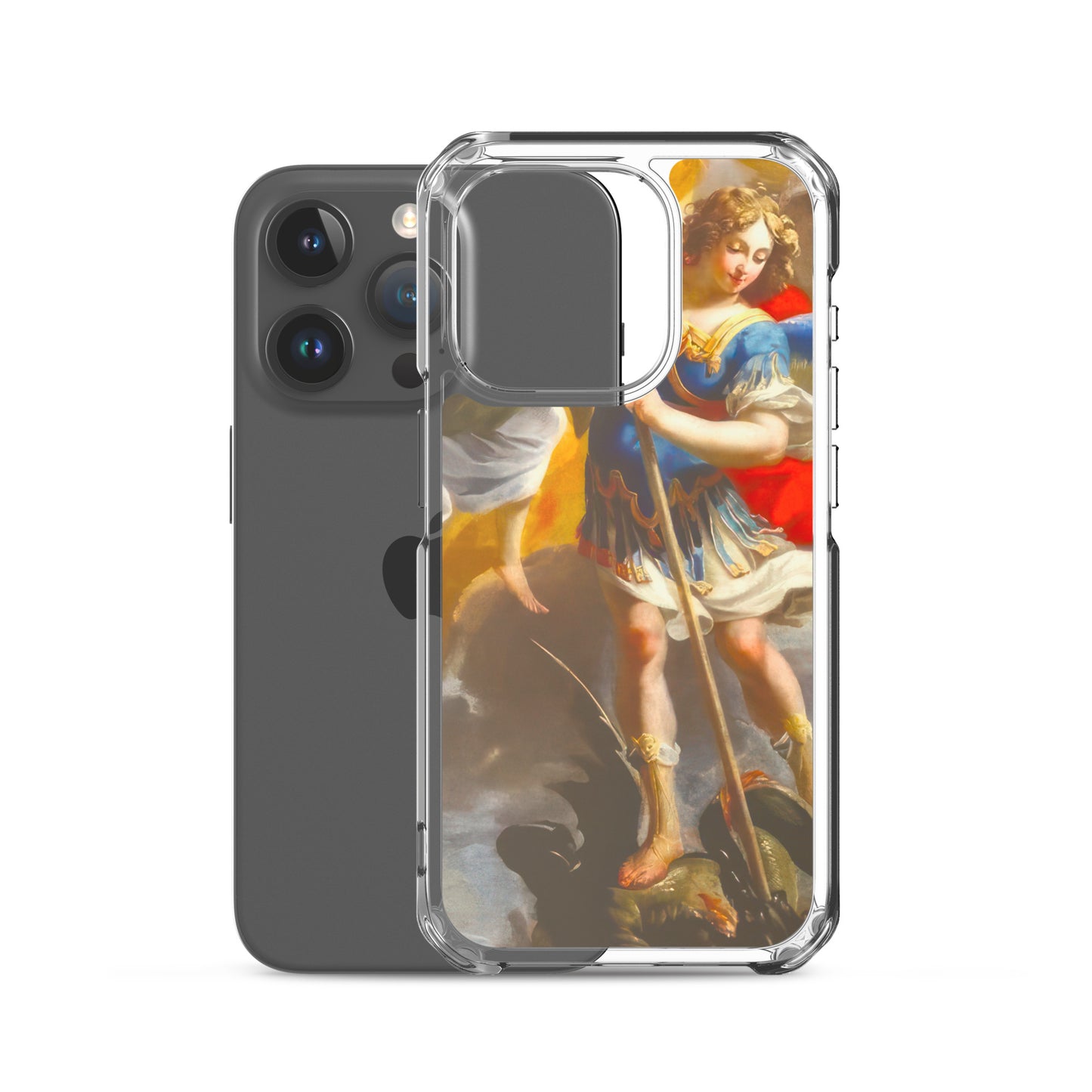 The Archangel Michael Slaying The Dragon By Simon Vouet [Clear Case for iPhone]