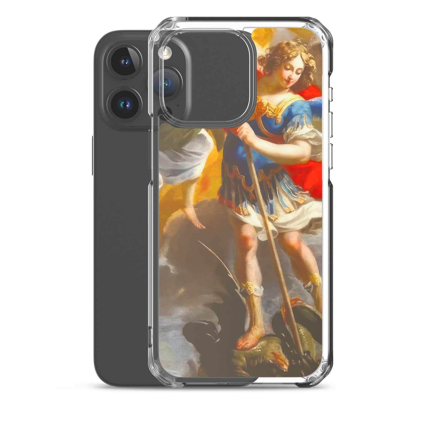 The Archangel Michael Slaying The Dragon By Simon Vouet [Clear Case for iPhone]