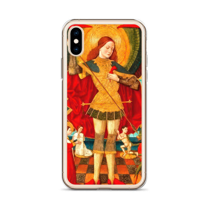 Saint Michael Weighing Souls by Juan de la Abadía [Clear Case for iPhone]