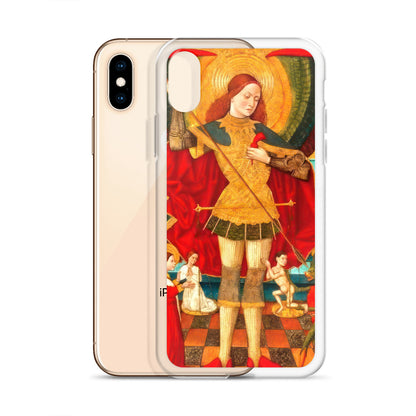 Saint Michael Weighing Souls by Juan de la Abadía [Clear Case for iPhone]