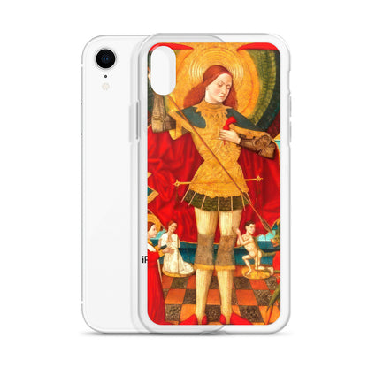 Saint Michael Weighing Souls by Juan de la Abadía [Clear Case for iPhone]