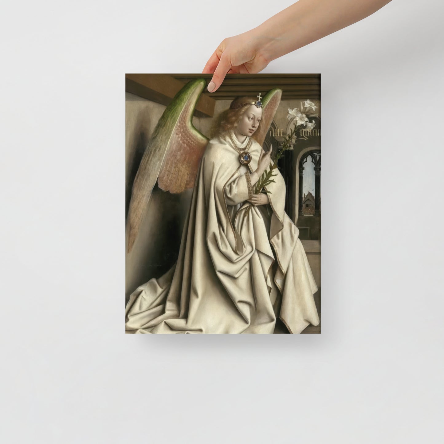 Archangel Gabriel passes the Message to Maria by Jan Van Eyck [Poster]