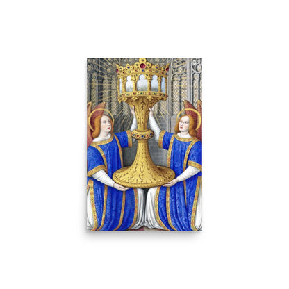 Two Angels Holding a Monstrance With The Thorn Crown By Jean Bourdichon [Poster]