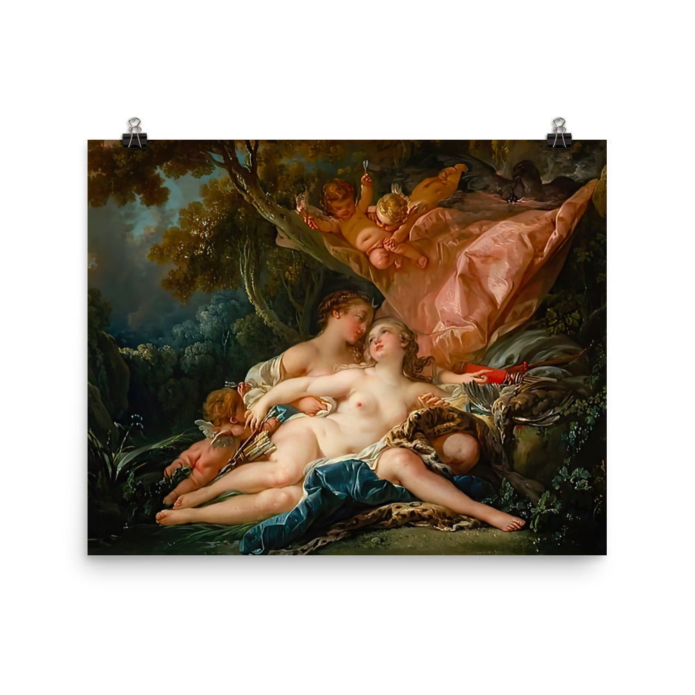 Jupiter in the Guise of Diana, and the Nymph Callisto by Francois Boucher[ Poster]