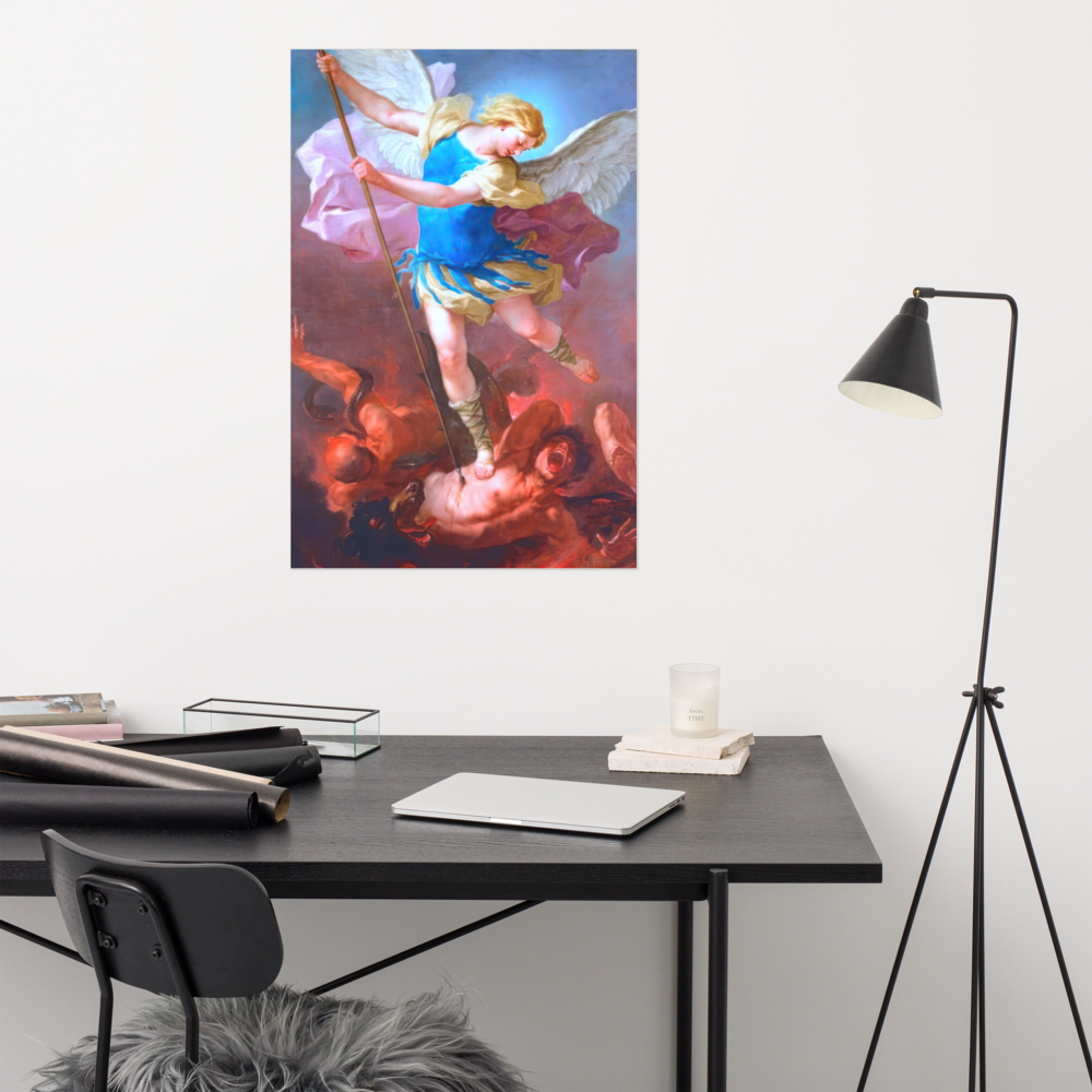 St. Michael by Artist Luca Giordano [Poster]