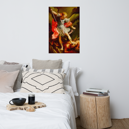 The Archangel Michael defeating Satan by Guido Reni [Poster]