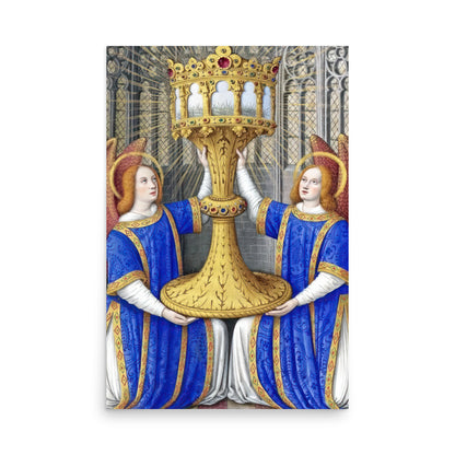 Two Angels Holding a Monstrance With The Thorn Crown By Jean Bourdichon [Poster]