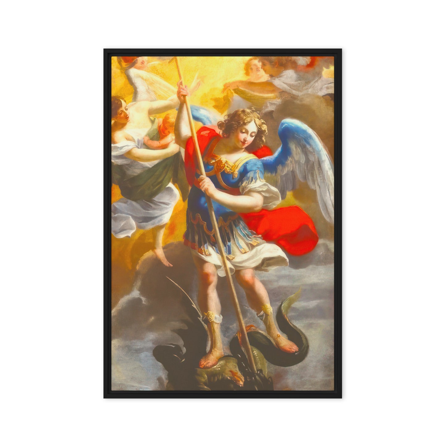 The Archangel Michael Slaying The Dragon By Simon Voue [Framed canvas]