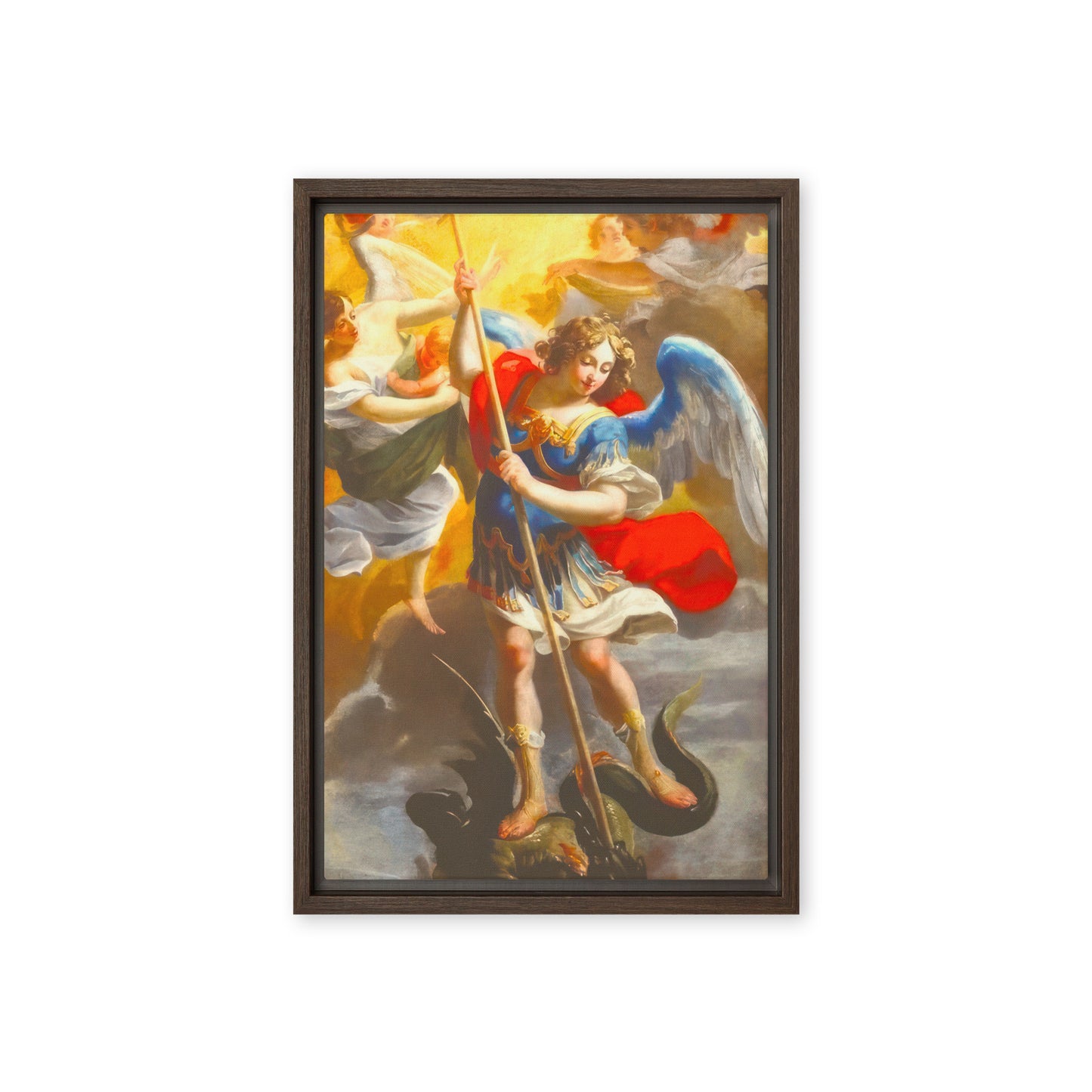 The Archangel Michael Slaying The Dragon By Simon Voue [Framed canvas]