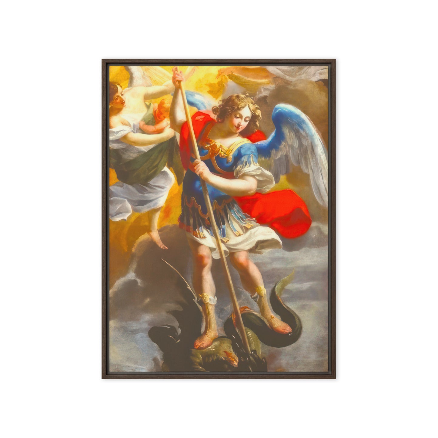 The Archangel Michael Slaying The Dragon By Simon Voue [Framed canvas]