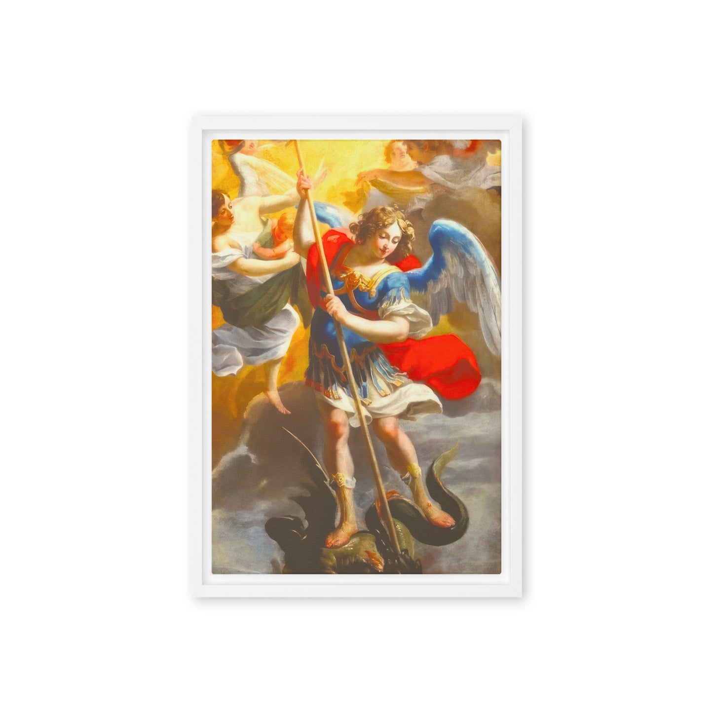 The Archangel Michael Slaying The Dragon By Simon Voue [Framed canvas]