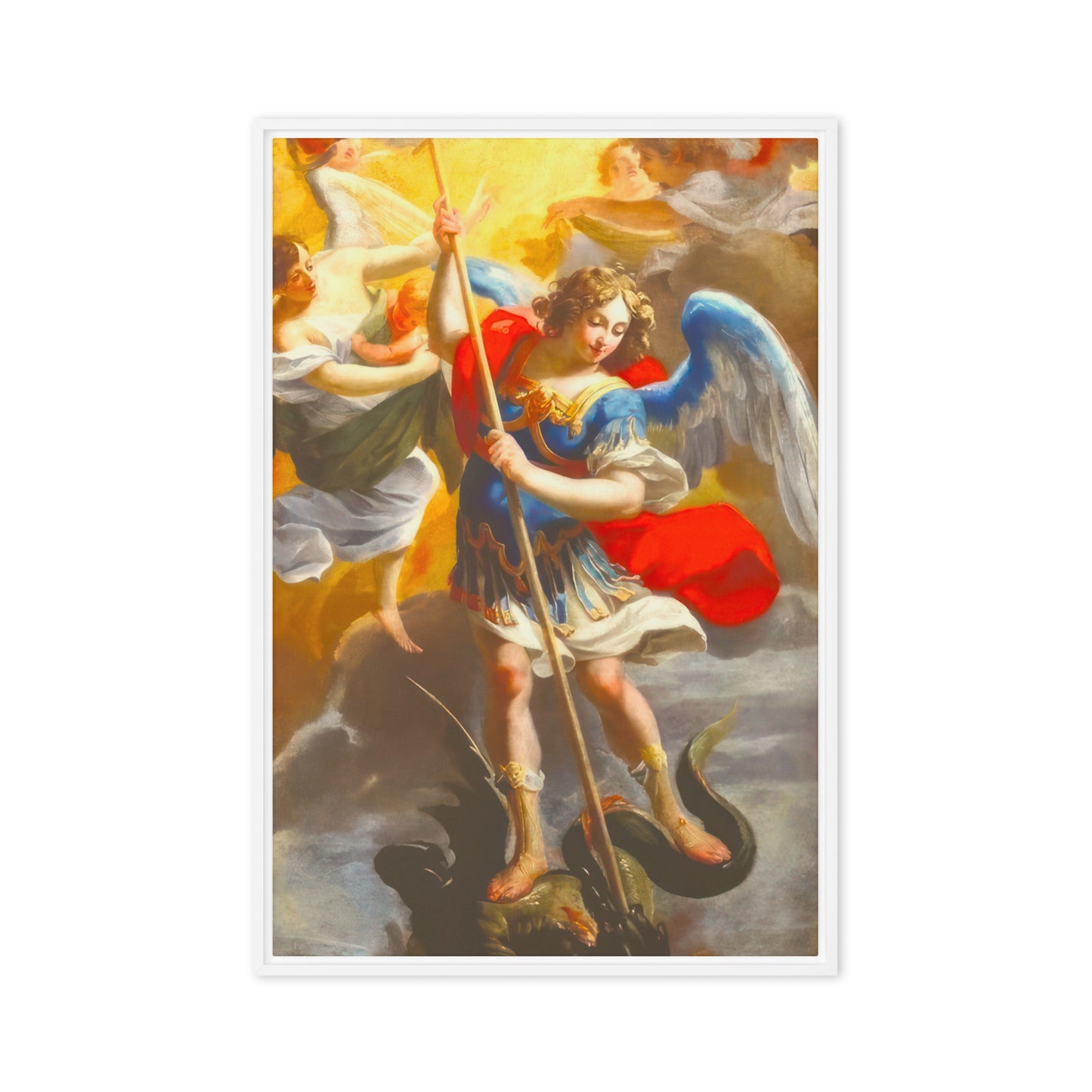 The Archangel Michael Slaying The Dragon By Simon Voue [Framed canvas]