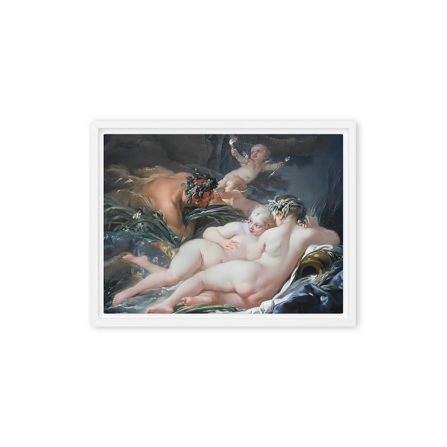 Pan And Syrinx by Francois Boucher [Framed canvas]