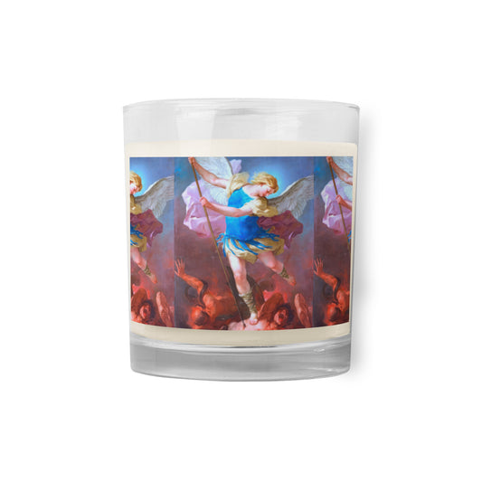 St. Michael by Artist Luca Giordano [Glass jar soy wax candle]