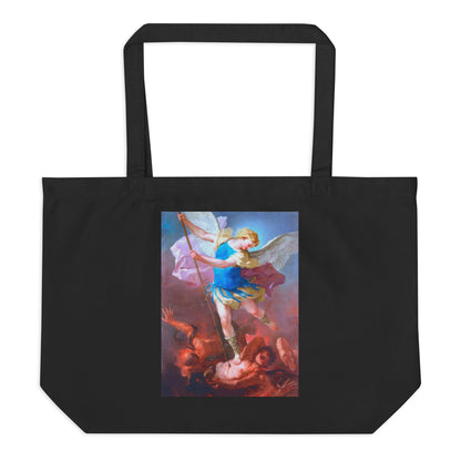 St. Michael by Artist Luca Giordano [Large organic tote bag]