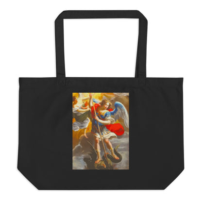 The Archangel Michael Slaying The Dragon By Simon Vouet [Large organic tote bag]