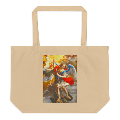 The Archangel Michael Slaying The Dragon By Simon Vouet [Large organic tote bag]