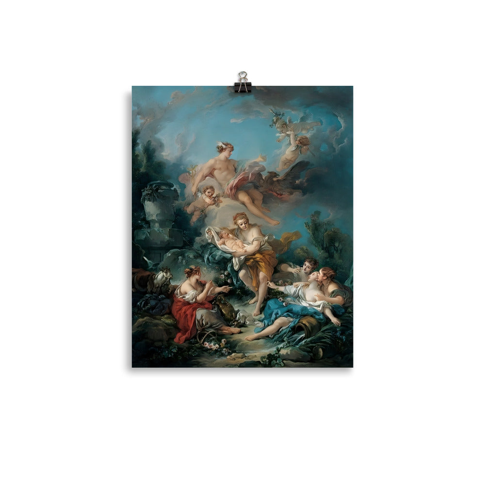 Mercury Confiding the Infant Bacchus to the Nymphs of Nysa by Francois Boucher [Photo paper poster]