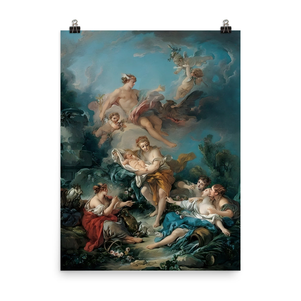 Mercury Confiding the Infant Bacchus to the Nymphs of Nysa by Francois Boucher [Photo paper poster]