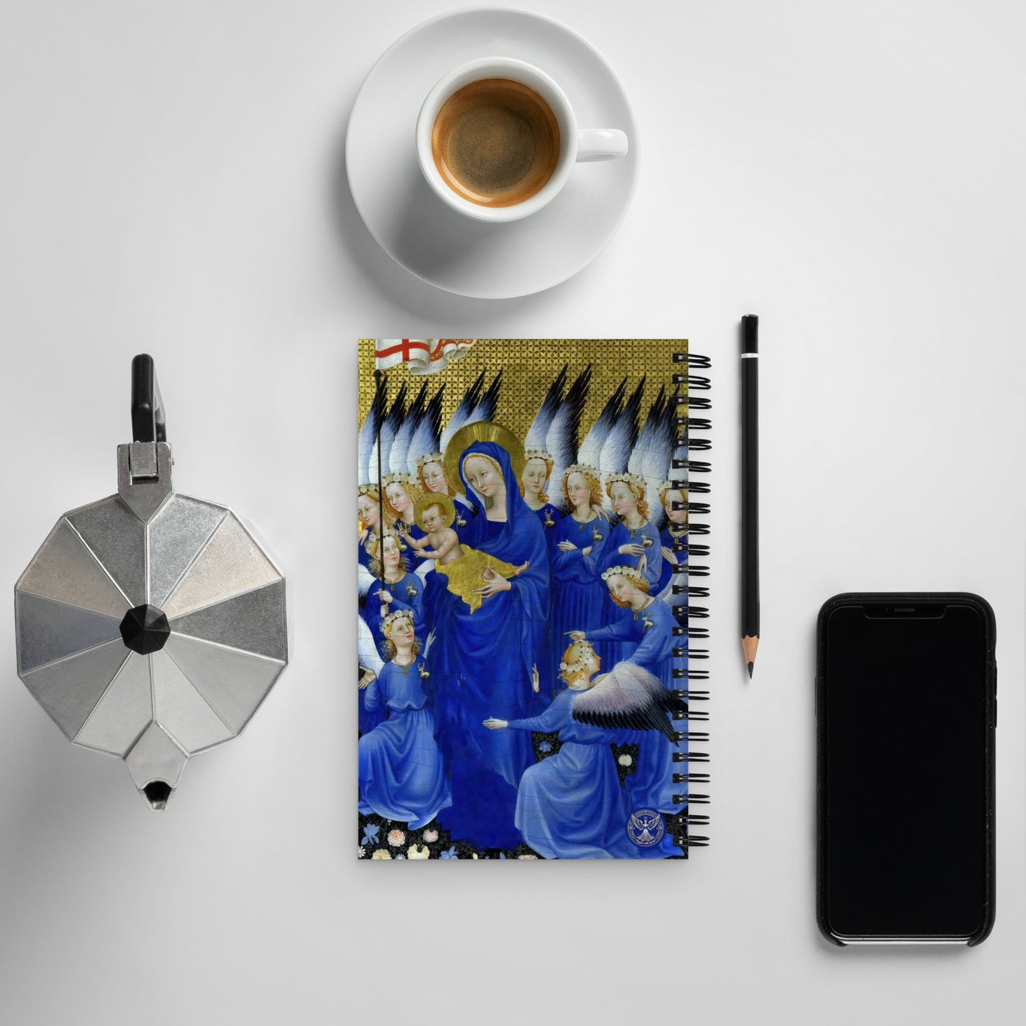 Virgin and Child with Angels by Wilton Diptych [Spiral notebook]