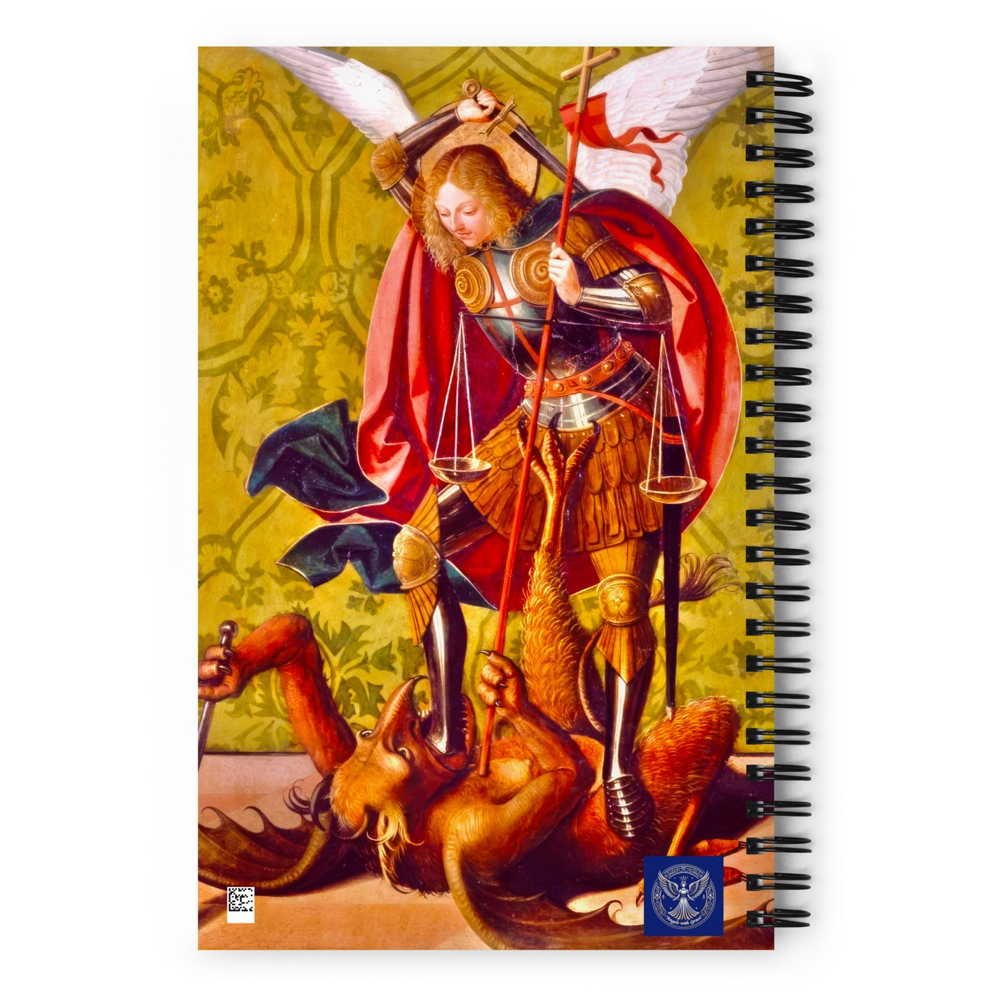 St. Michael Killing the Dragon by Josse Lieferinxe  [Spiral notebook]