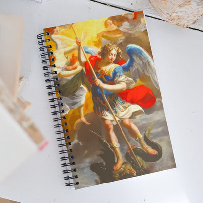 The Archangel Michael Slaying The Dragon By Simon Vouet [Spiral notebook]