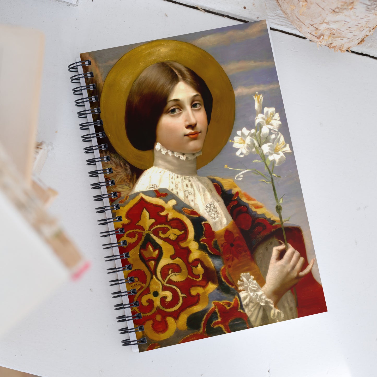 Angel Gabriel of Annunciation by Eleanor Fortescue-Brickdale [Spiral notebook]