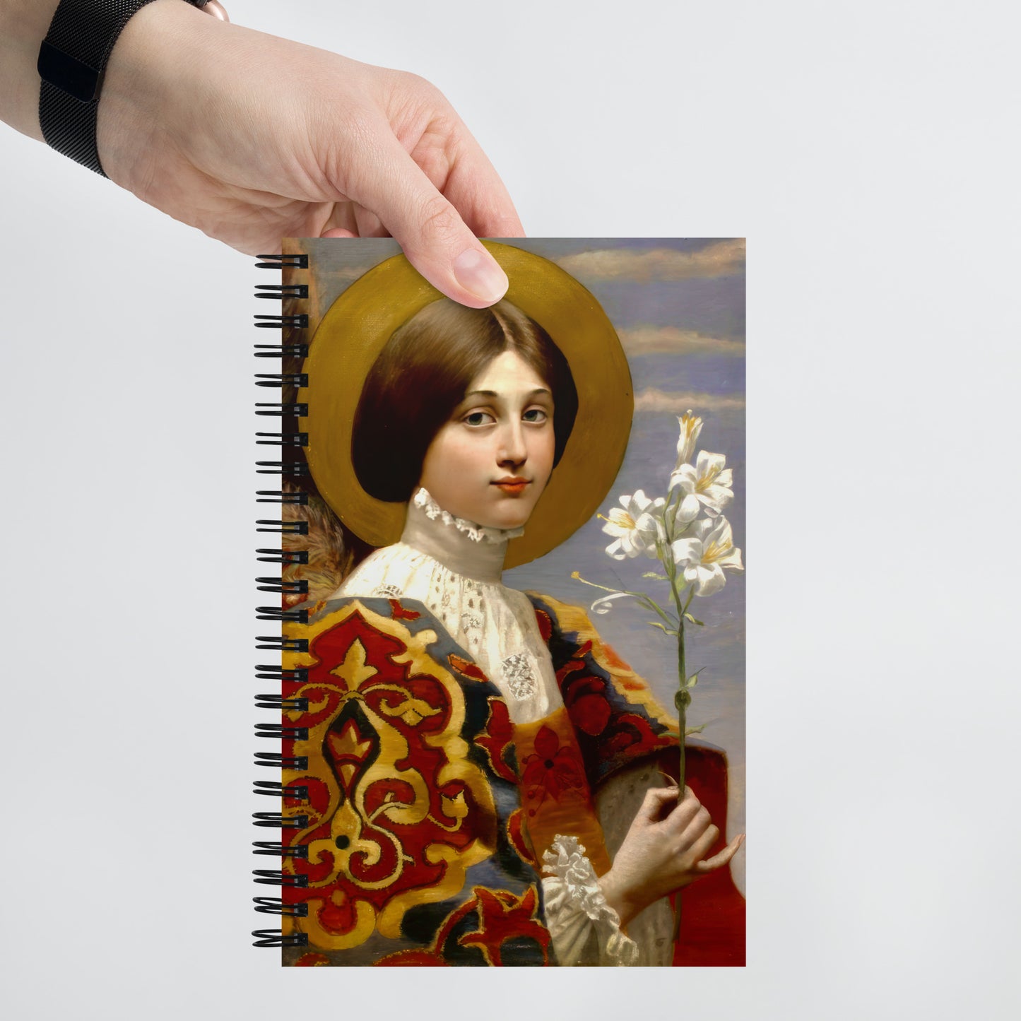 Angel Gabriel of Annunciation by Eleanor Fortescue-Brickdale [Spiral notebook]