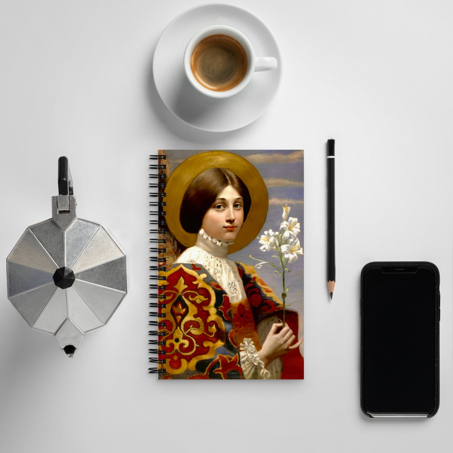 Angel Gabriel of Annunciation by Eleanor Fortescue-Brickdale [Spiral notebook]