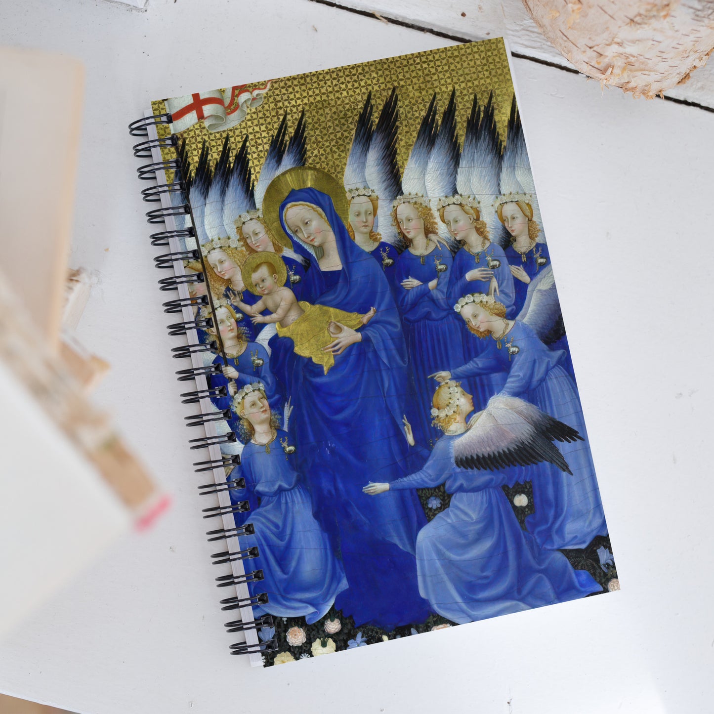 Virgin and Child with Angels by Wilton Diptych [Spiral notebook]