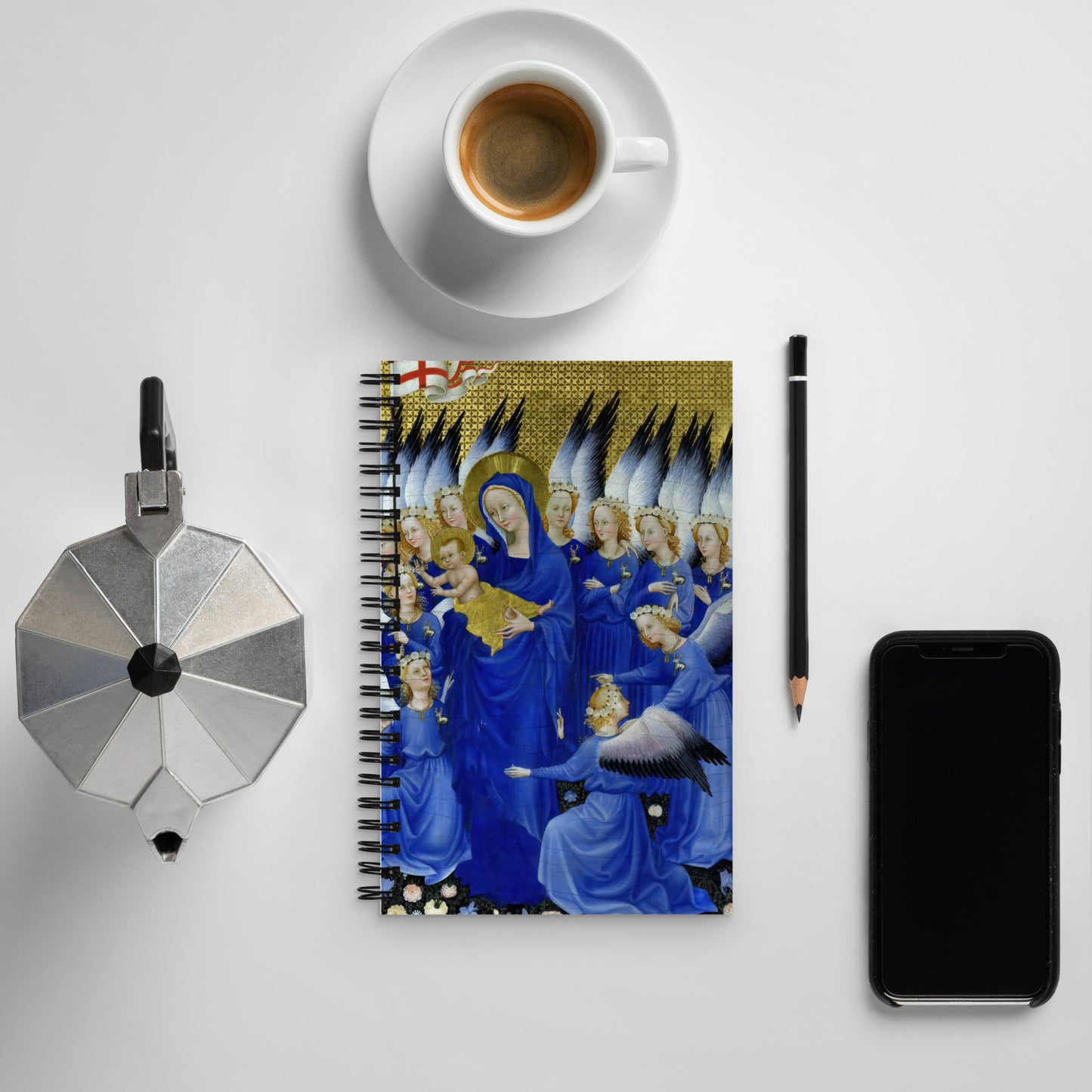 Virgin and Child with Angels by Wilton Diptych [Spiral notebook]