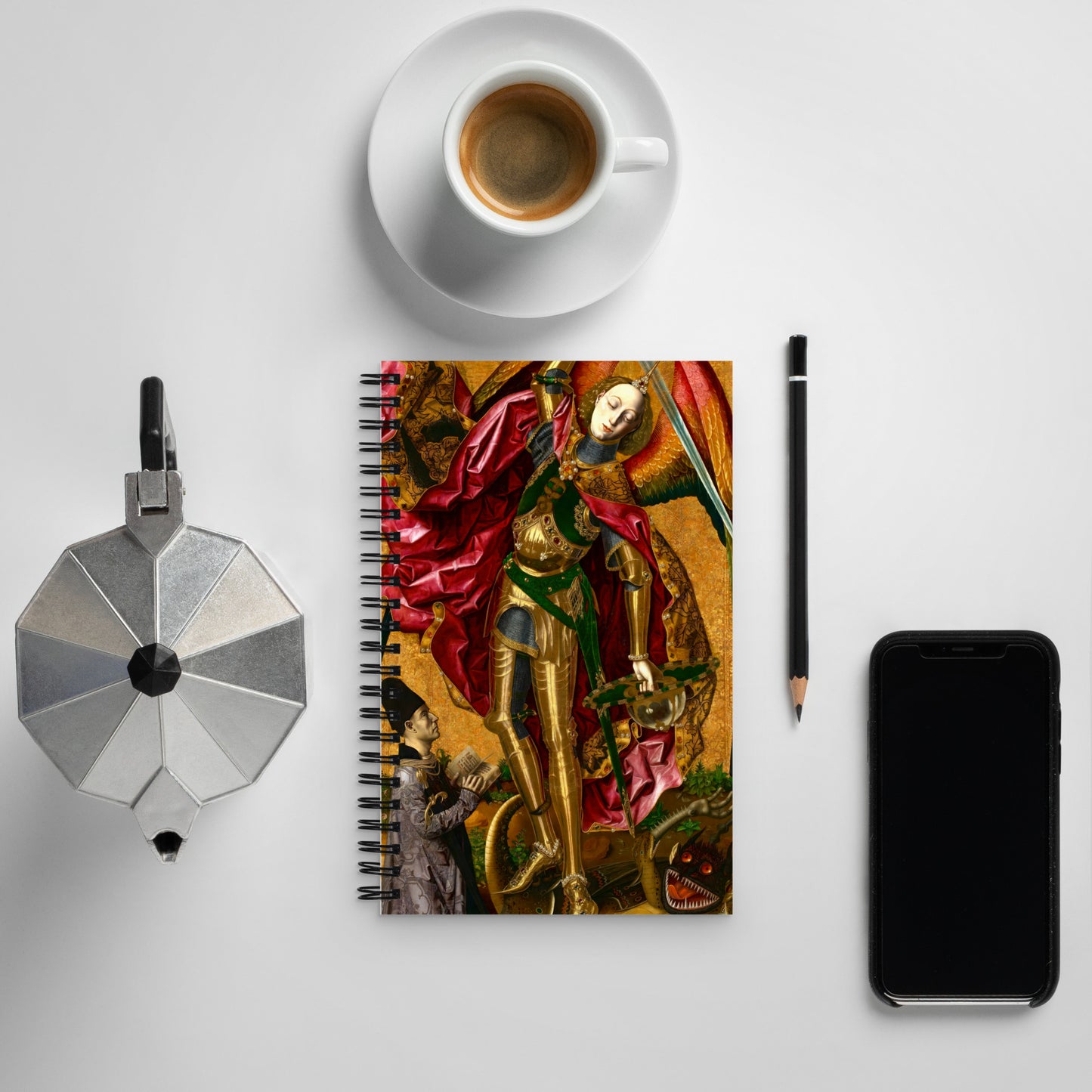 Saint Michael Triumphs over the Devil by Bartolome Bermejo [Spiral notebook]