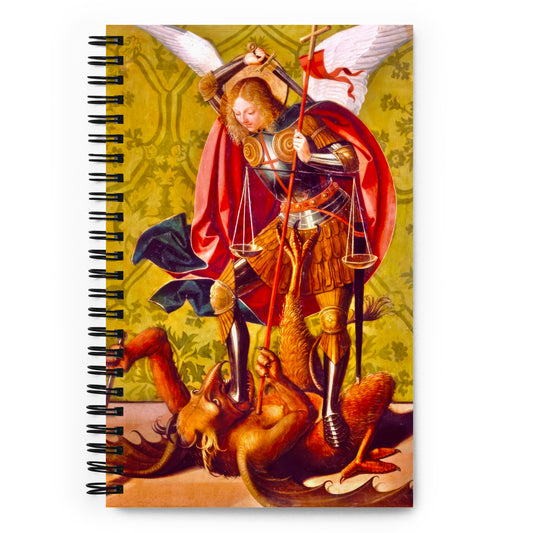 St. Michael Killing the Dragon by Josse Lieferinxe  [Spiral notebook]