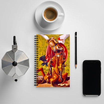 St. Michael Killing the Dragon by Josse Lieferinxe  [Spiral notebook]