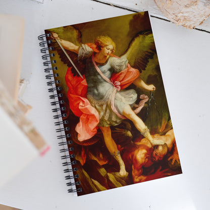 The Archangel Michael defeating Satan by Guido Reni [Spiral notebook]