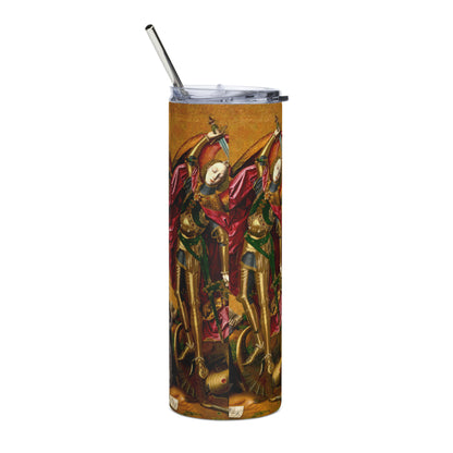 Saint Michael Triumphs over the Devil by Bartolome Bermejo [Stainless steel tumbler]