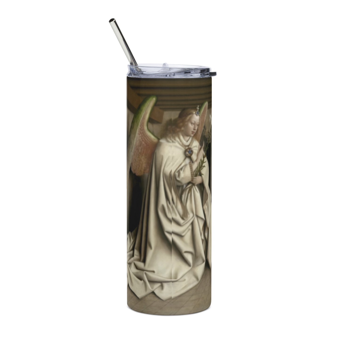 Archangel Gabriel passes the Message to Maria by Jan Van Eyck [Stainless steel tumbler]