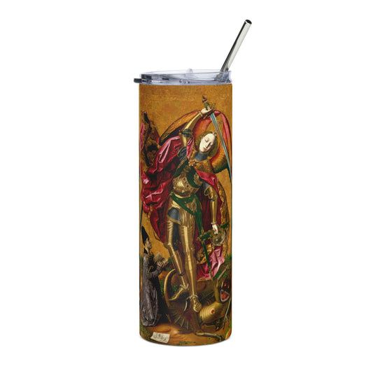 Saint Michael Triumphs over the Devil by Bartolome Bermejo [Stainless steel tumbler]