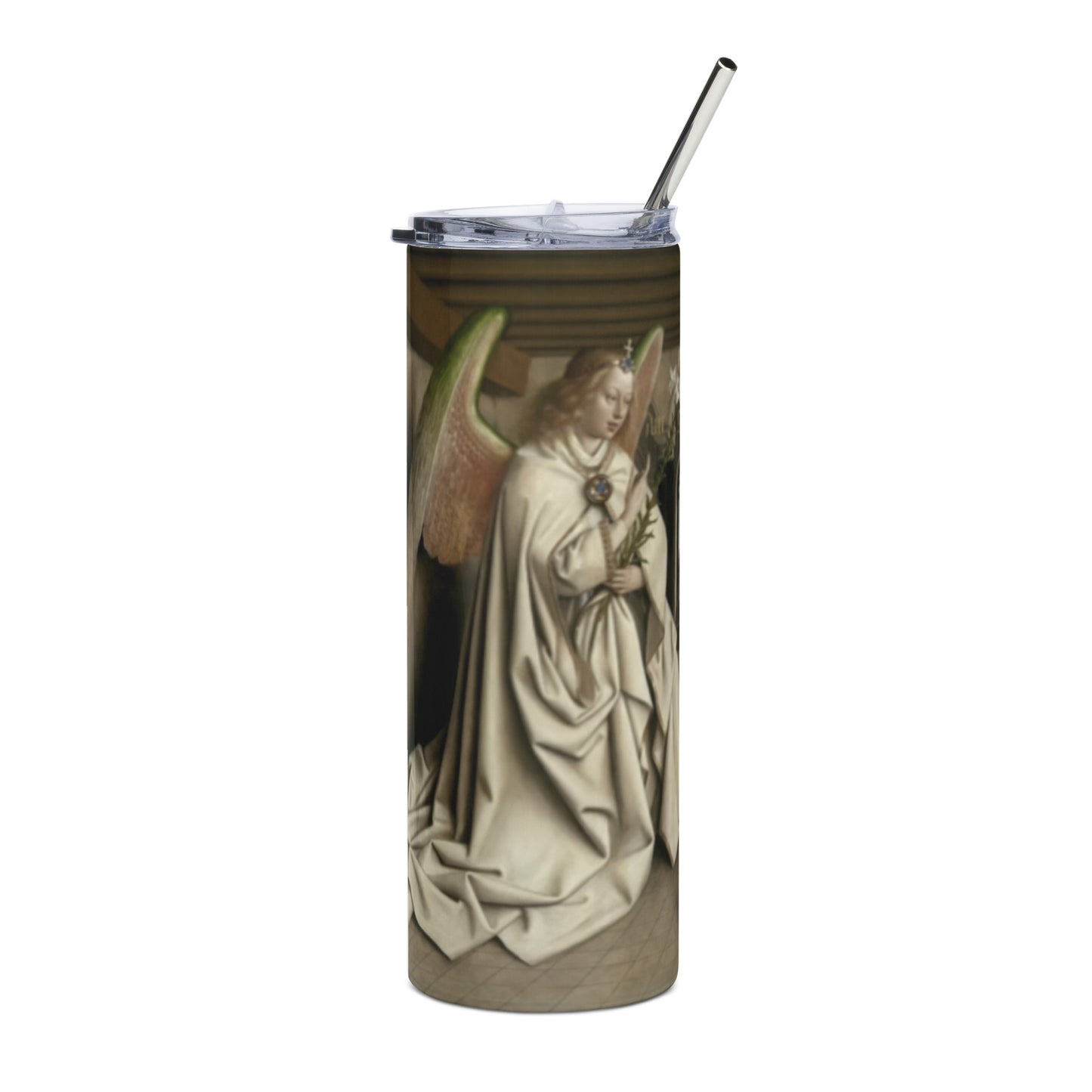 Archangel Gabriel passes the Message to Maria by Jan Van Eyck [Stainless steel tumbler]